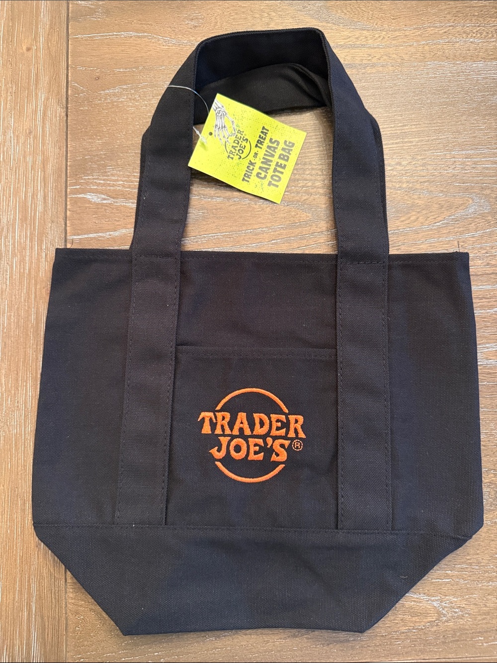 Trader Joe’s Black Canvas Trick or Treat Tote with Orange Logo!